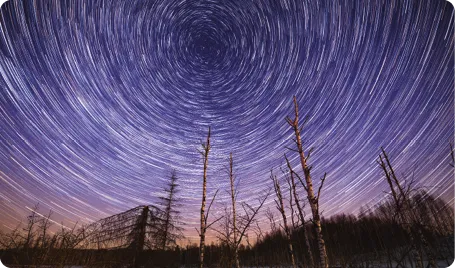 Photographie du ciel en pose longue