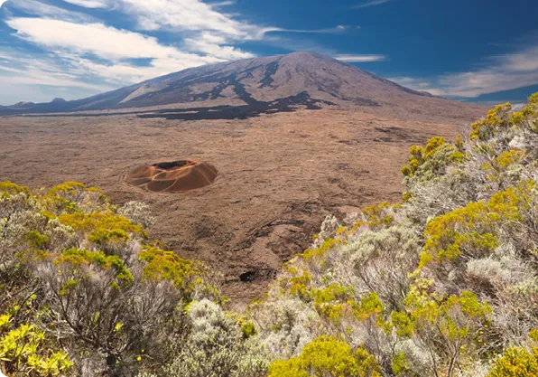 Flanc de volcan après une éruption