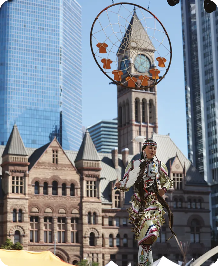Marley Fairfield dances on the National Truth and Reconciliation Day in Toronto, 2024.