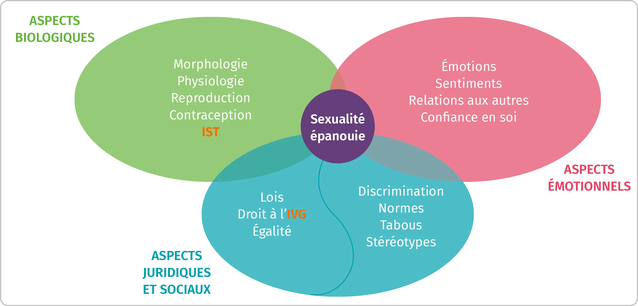 Infographie portant sur l'épanouissement dans la sexualité