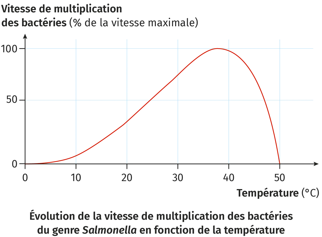 Evolution de la vitesse de multiplication des bactéries du genre Salmonella