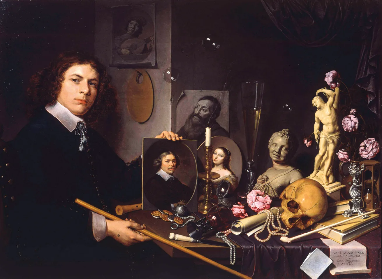 David Bailly, Vanité aux portraits, 1651, musée de Lakenhal, Leyde, Pays-Bas.