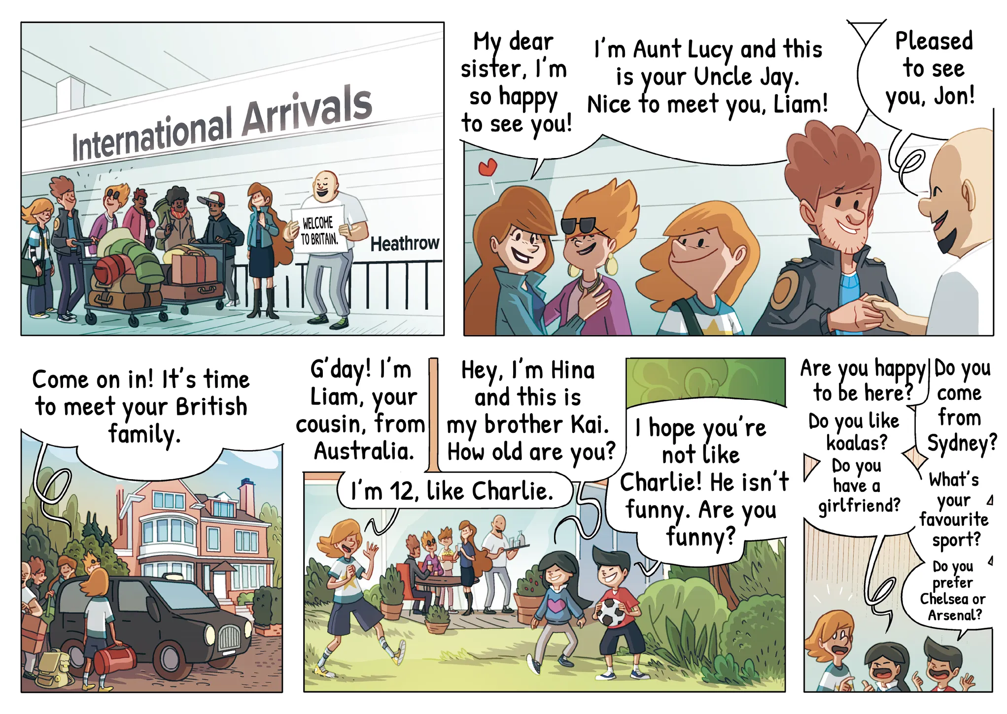 comic page about Charlie's family introducing Liam