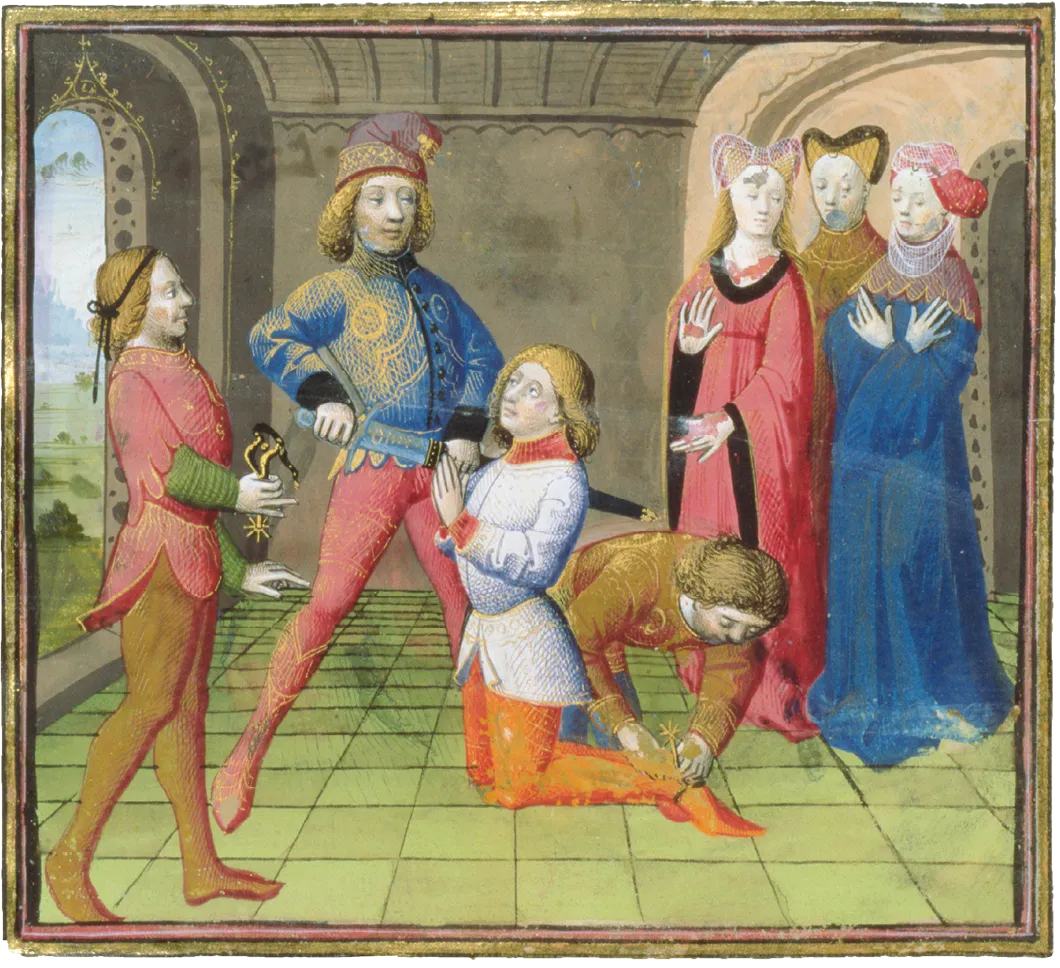 Miniature anonyme pour la Quête du Saint-Graal, XIVe siècle.
