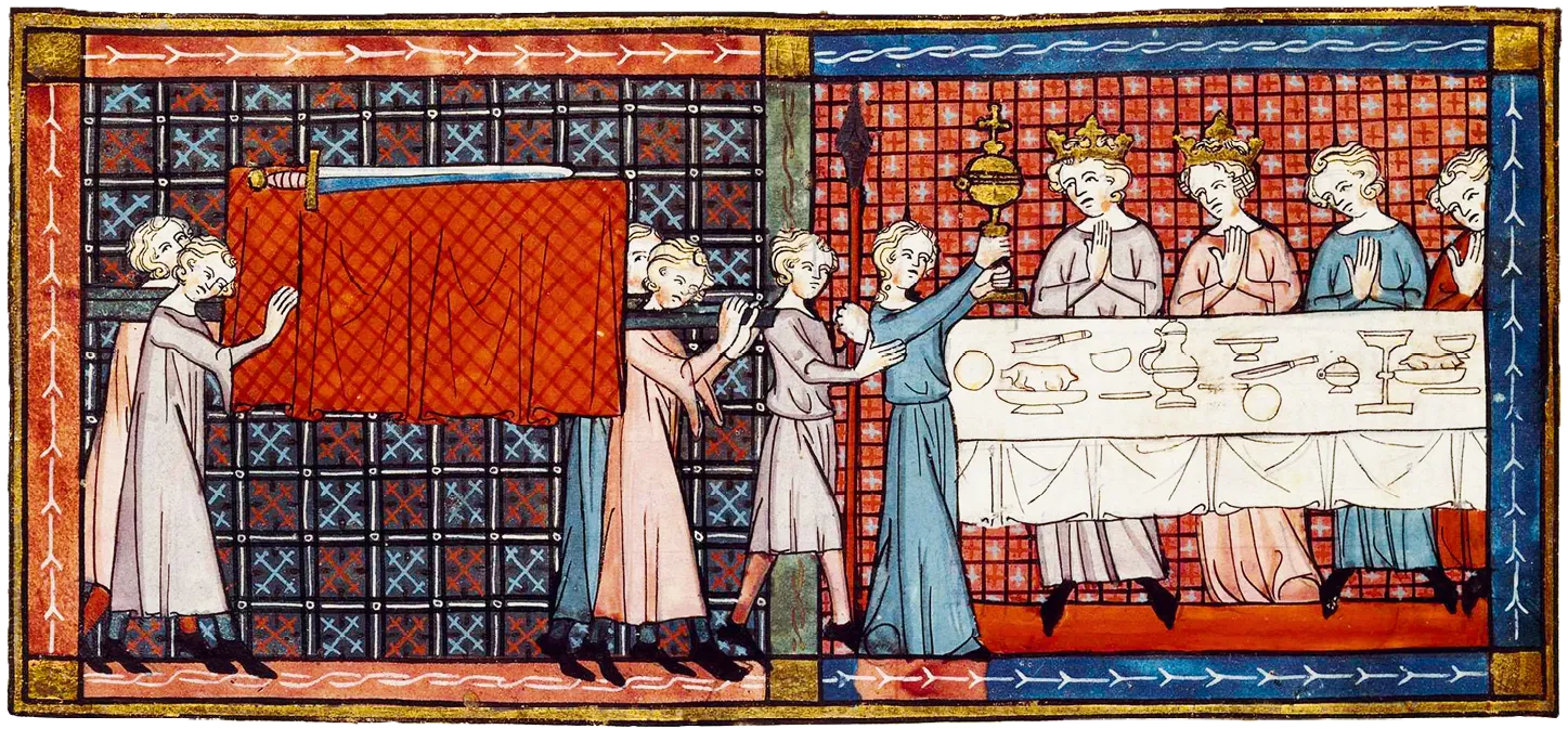 Procession du Saint Graal, enluminure, vers 1330.