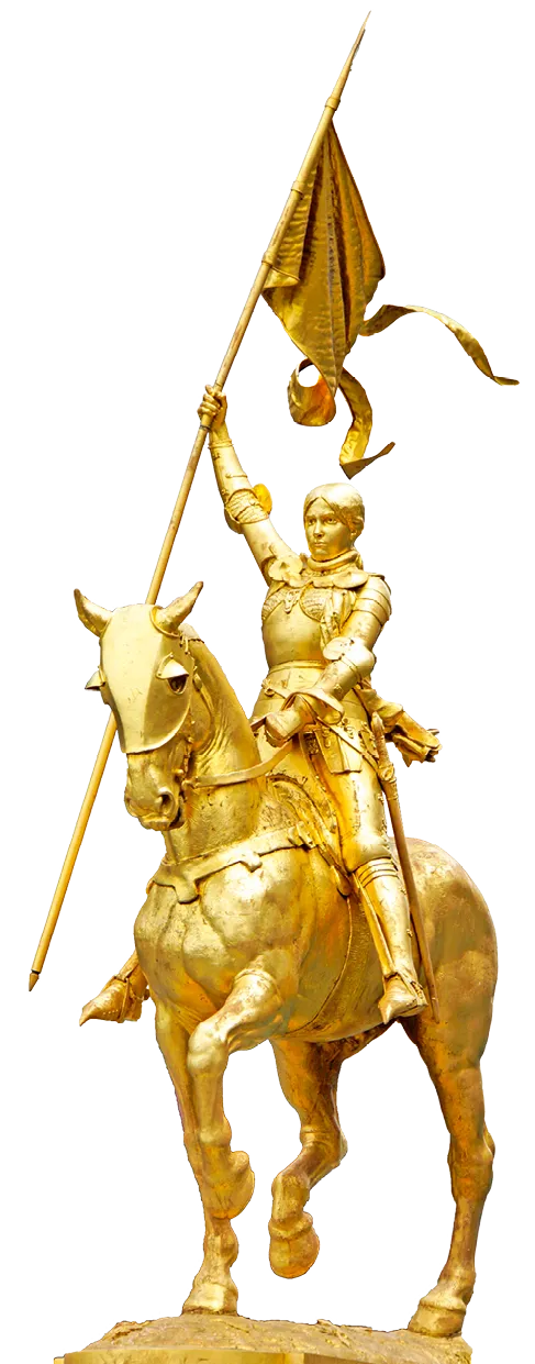 Statue équestre de Jeanne d'Arc par Emmanuel Frémiet, place des Pyramides, Paris, 1874.