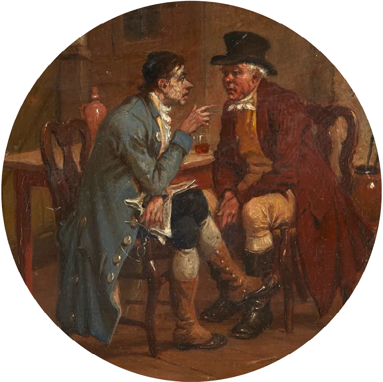 Jail David Col, Les Profonals politiques, huile sur panneau, 1871.