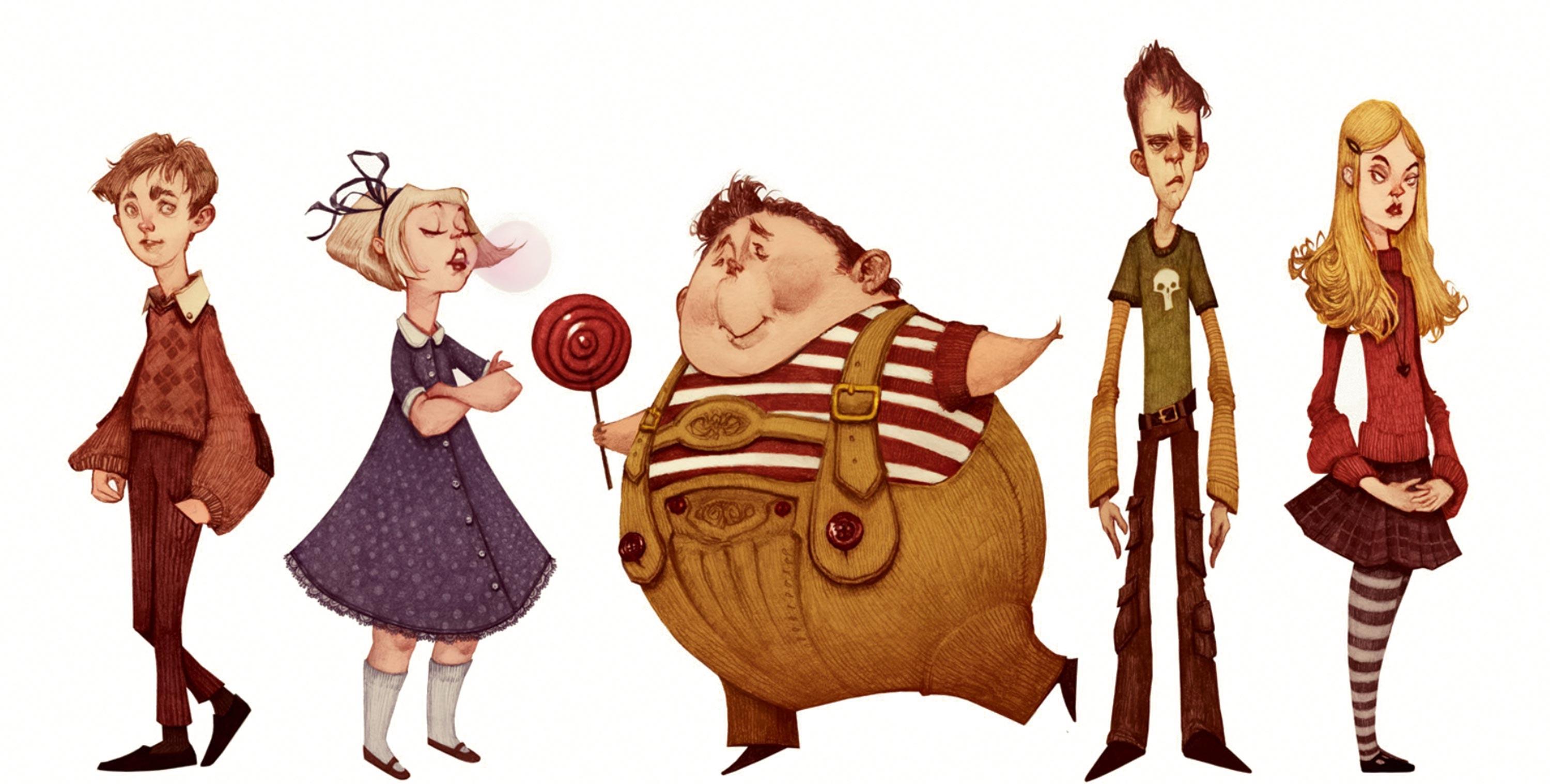 Original character designs for Charlie And The Chocolate Factory