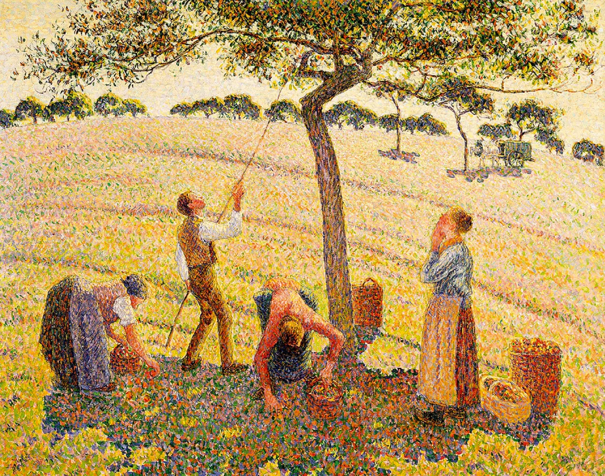 Camille Pissarro, La Récolte des pommes à Éragny, huile sur toile, 1888