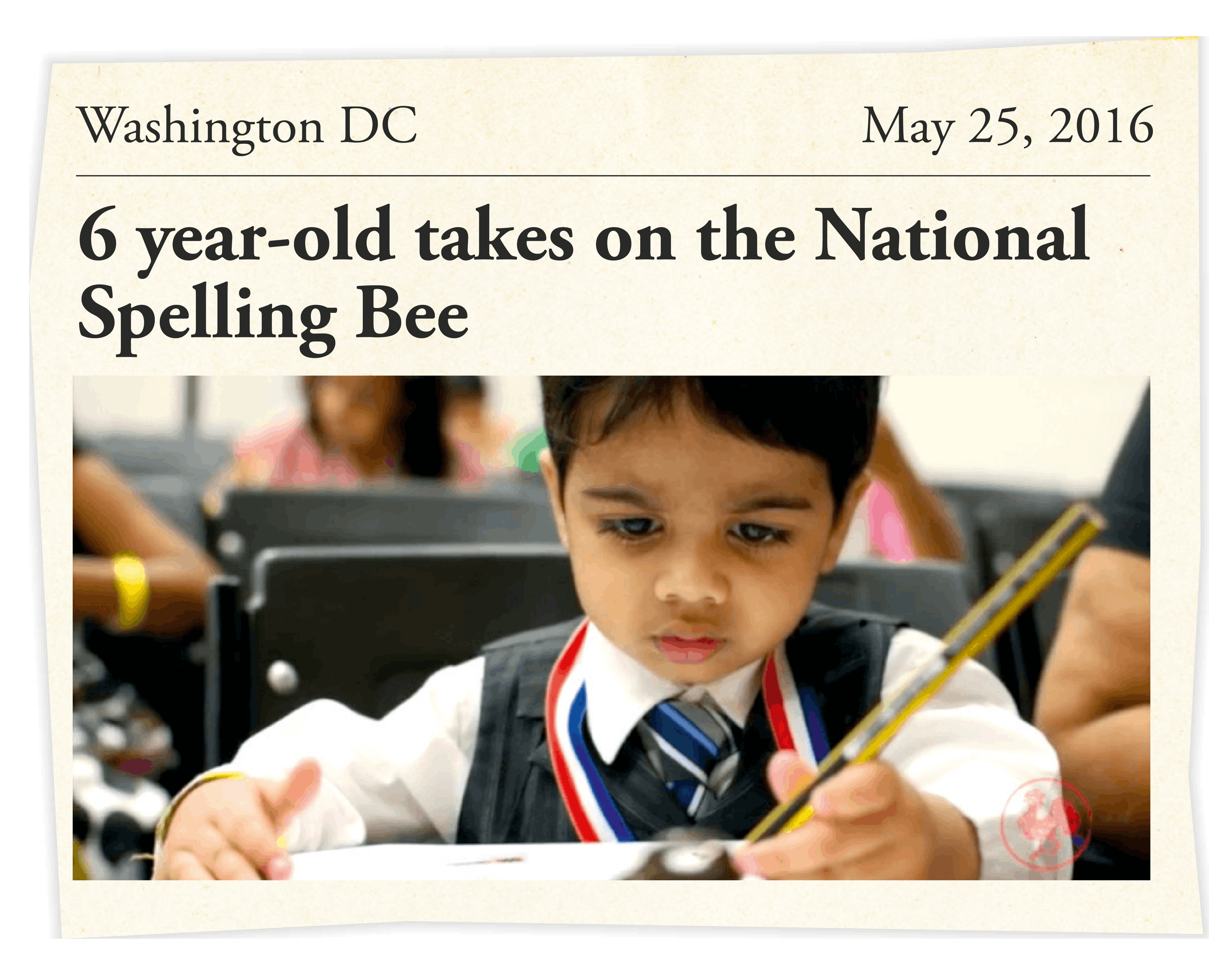 6 year-old takes on the National Spelling Bee