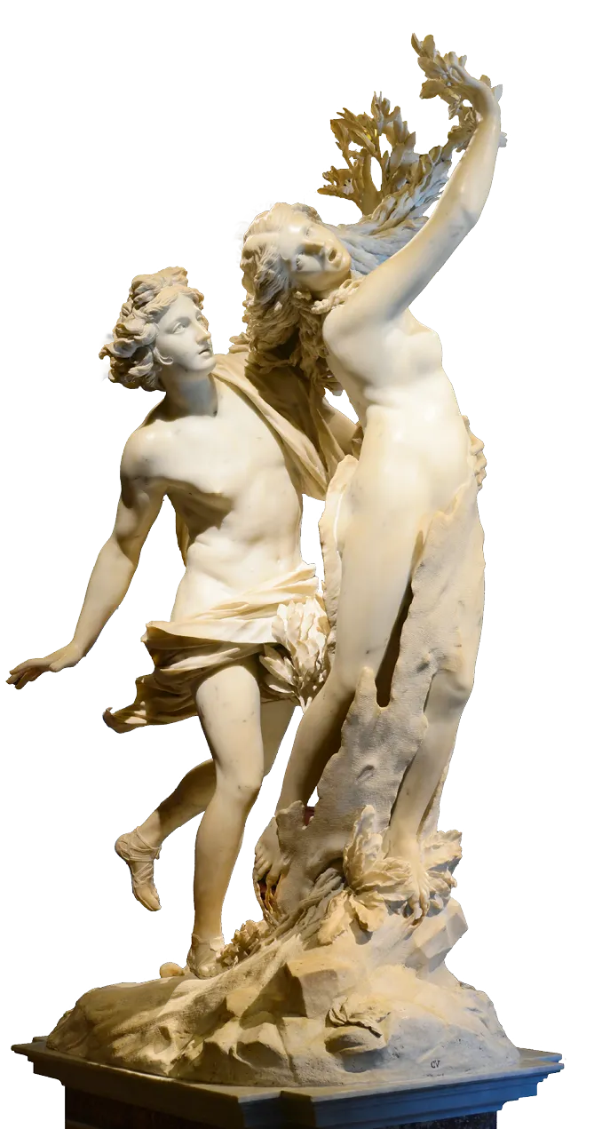 Sculpture en marbre représentant Apollon et Daphné, réalisée par Gian Lorenzo Bernini entre 1622 et 1625.