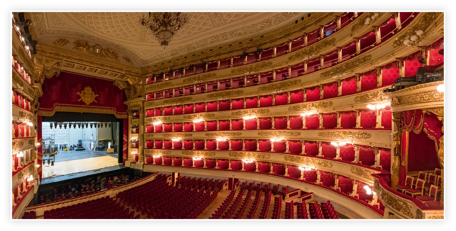 La Scala, Milan (Italie), salle construite au XVIIIe siècle.