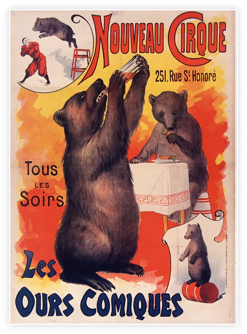 Affiche du cirque Les Ours comiques