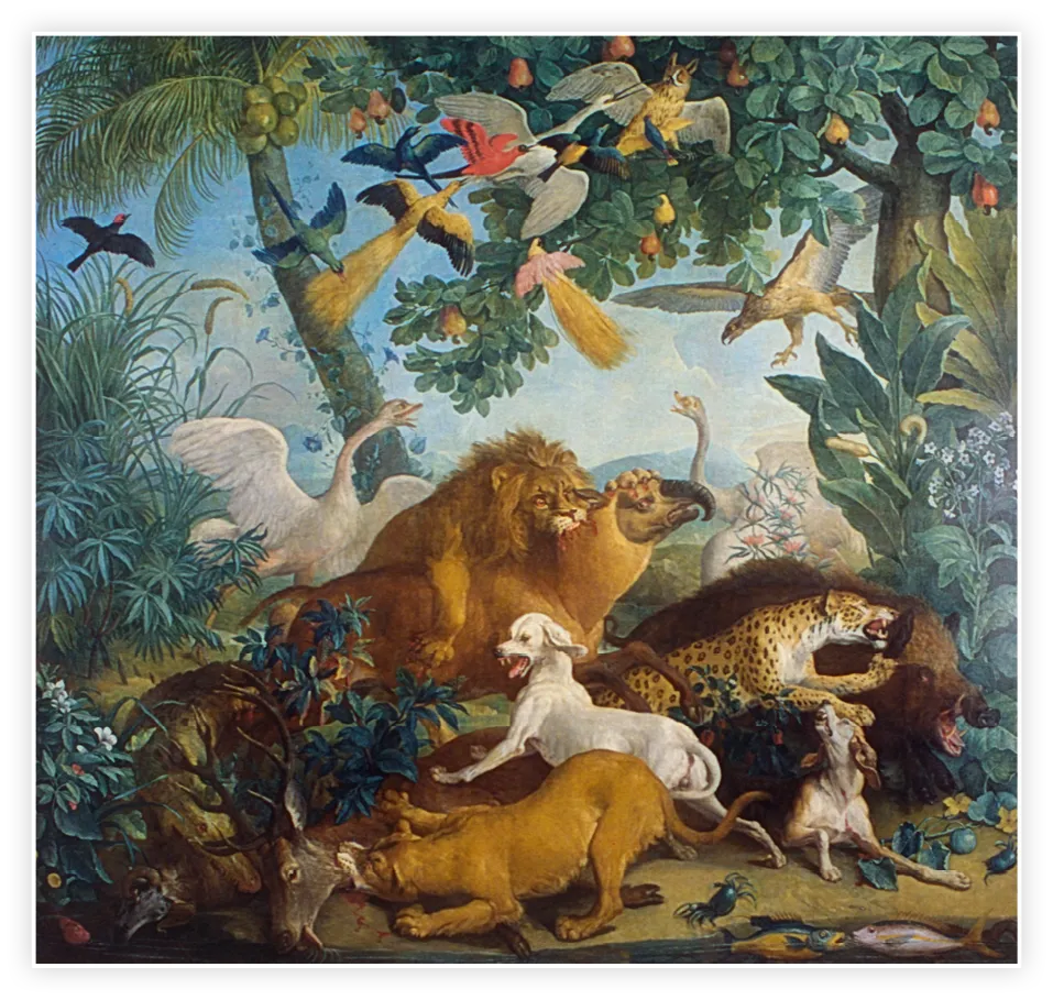 Alexandre-François Desportes, Combat d'animaux, huile sur toile, avant 1739, musée des Beaux-Arts, Reims