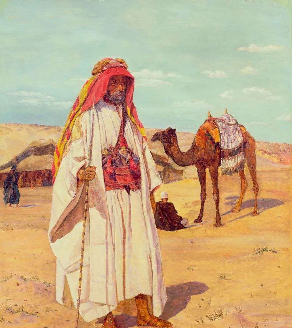 Thomas Seddon, Arab Shaykh (Richard Burton en robe arabe), huile sur toile, 46,4 x 35,5 cm, 1854.