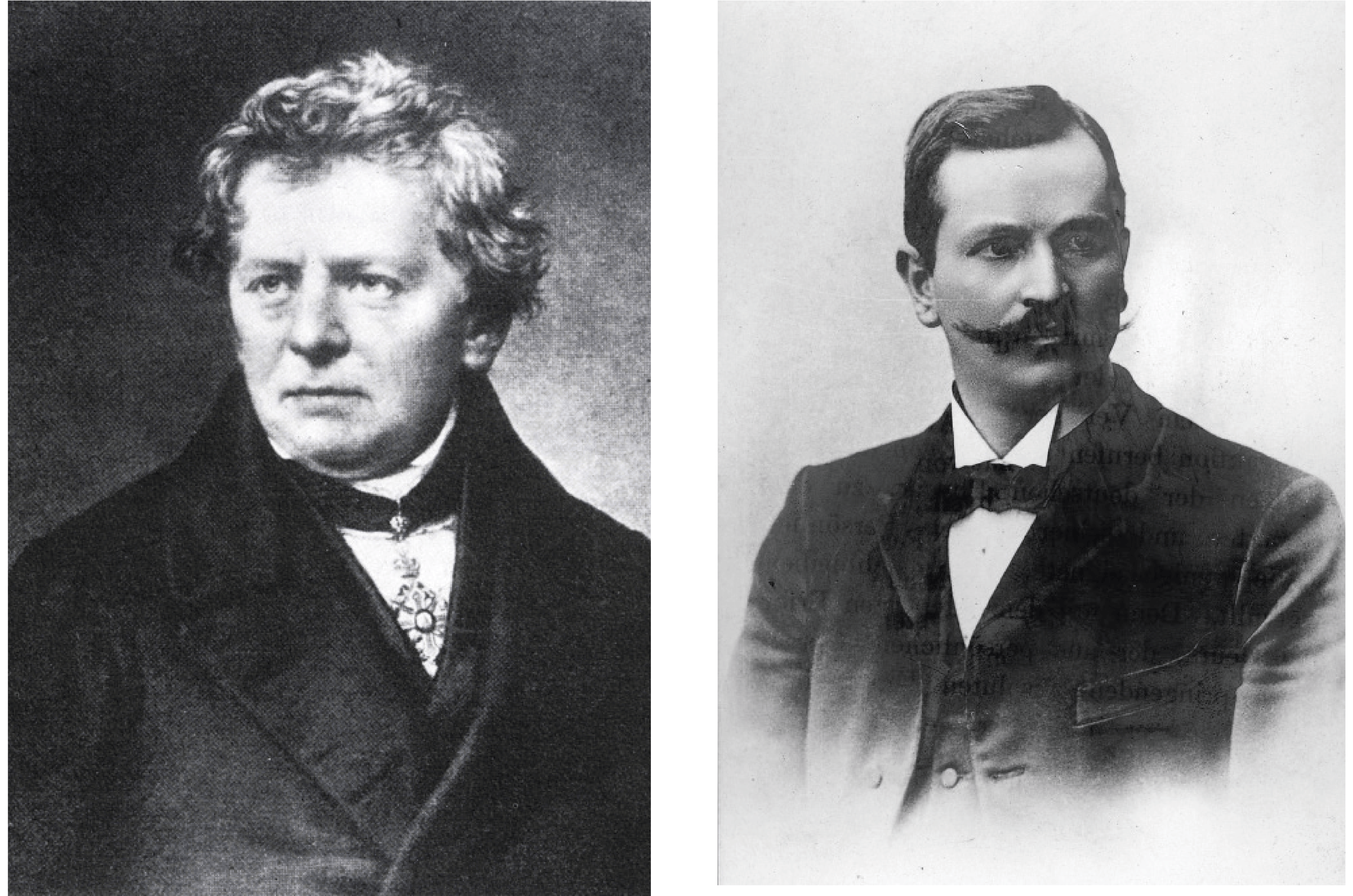 ▲ Georg Ohm (1789-1859), à gauche, a découvert la loi qui porte son nom, et Paul Drude (1863-1905), à droite, en a proposé une explication théorique.