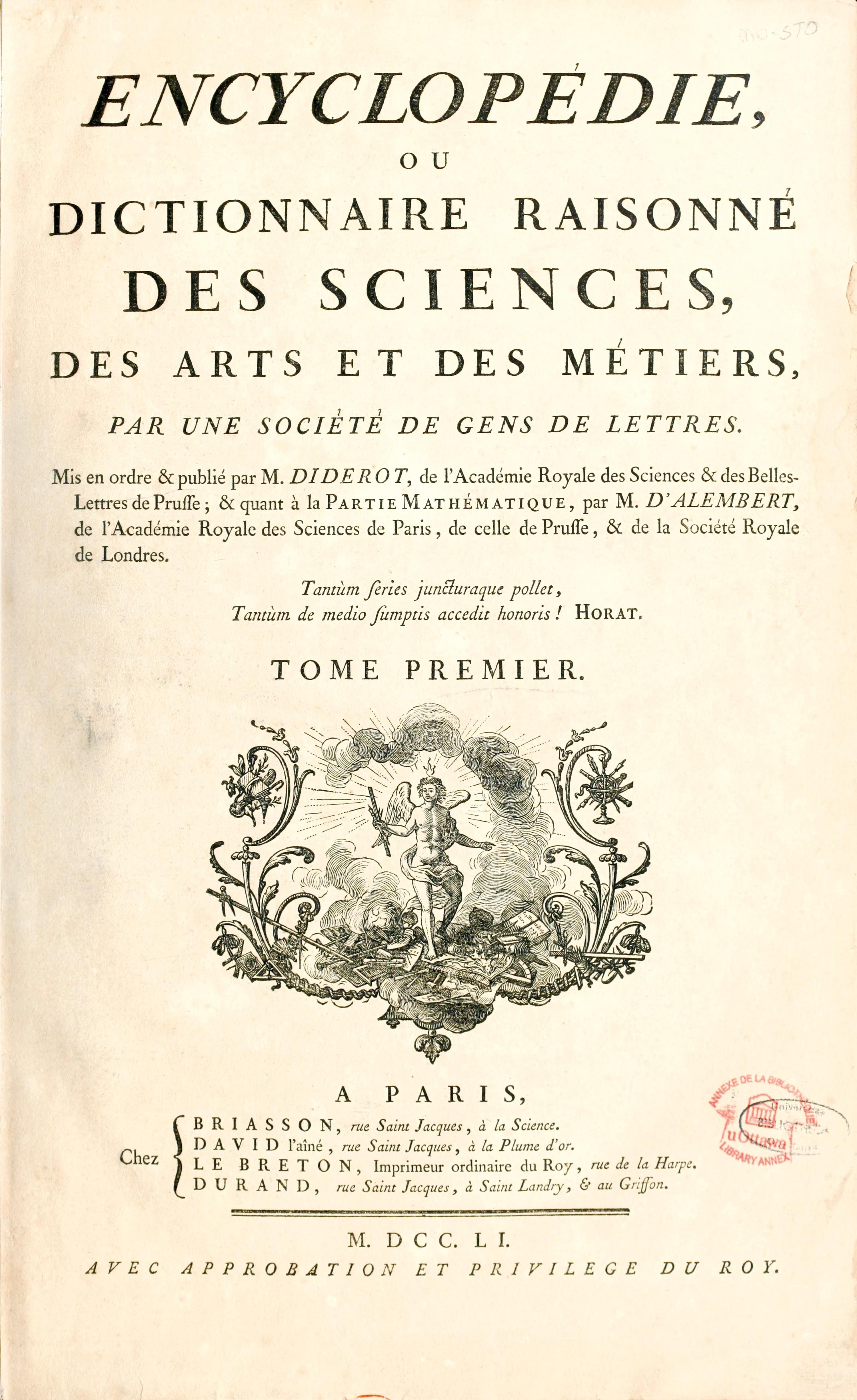 <stamp theme='his-green2'>Doc. 1</stamp> L'Encyclopédie, un dictionnaire illustré