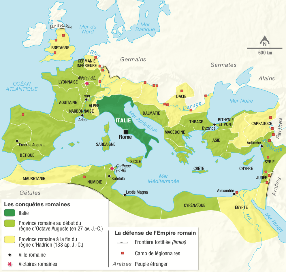 L'empire romain au IIe siècle après J.-C.