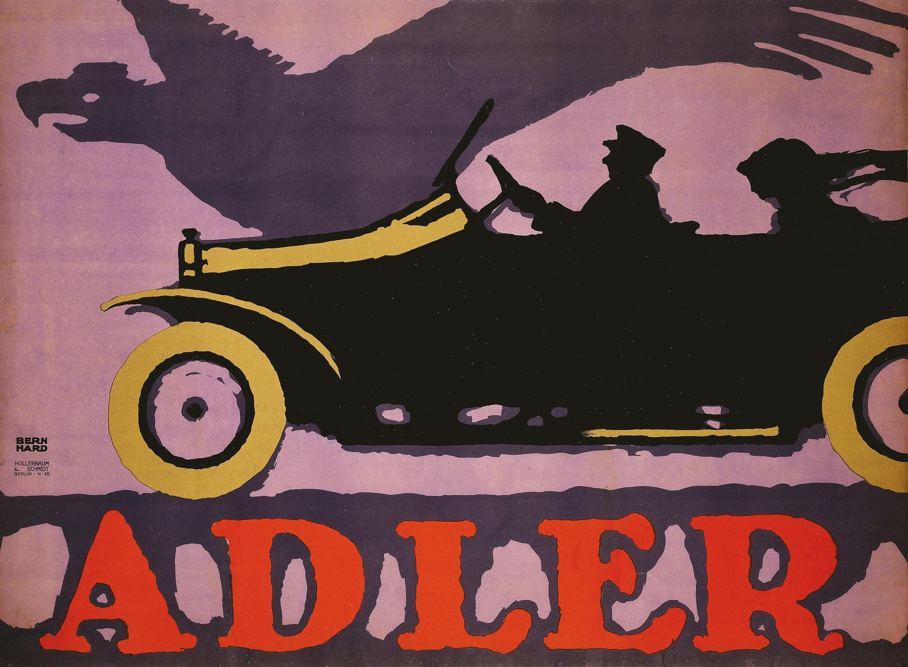 Affiche publicitaire pour les automobiles allemandes Adler