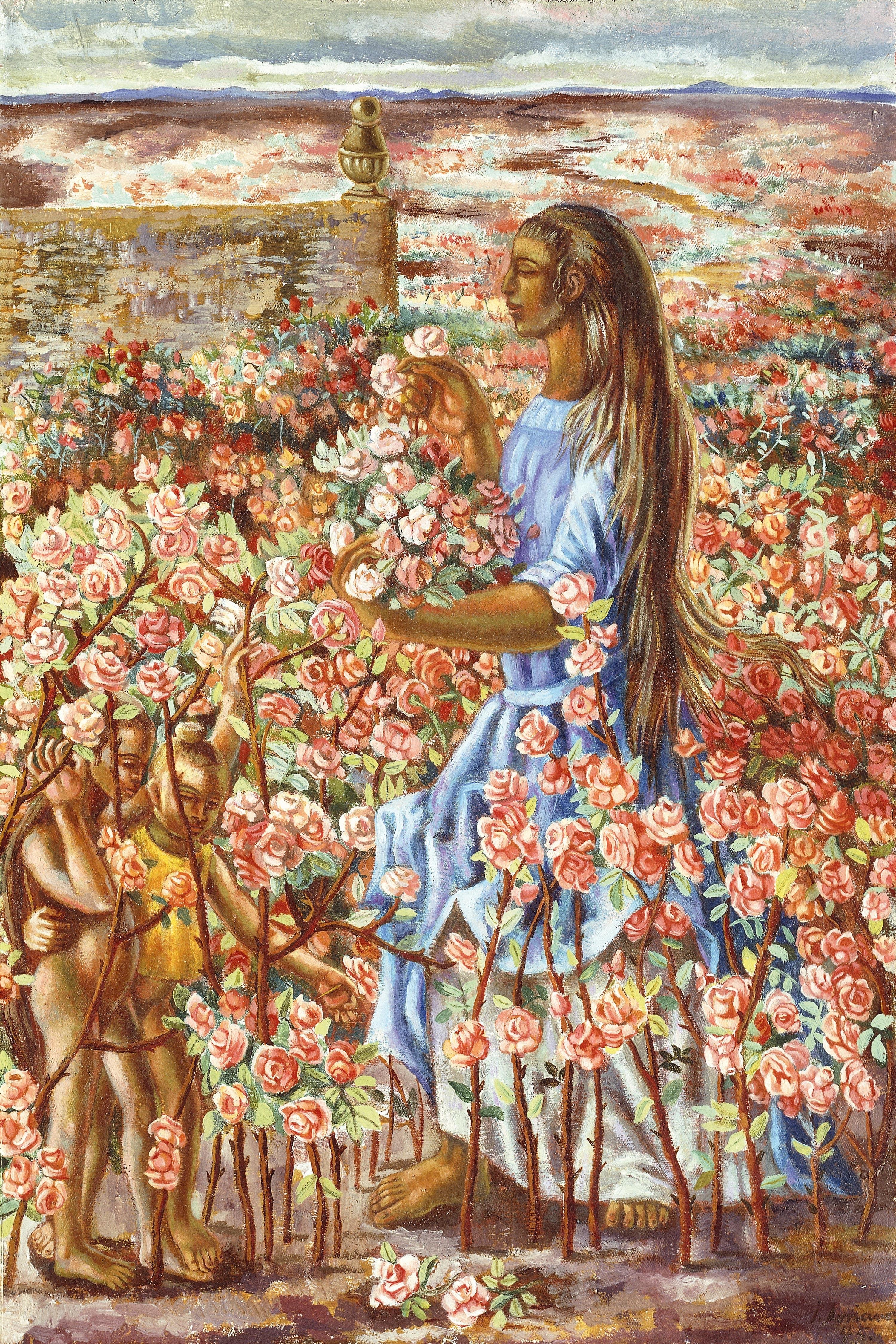 Mujer en un Jardín