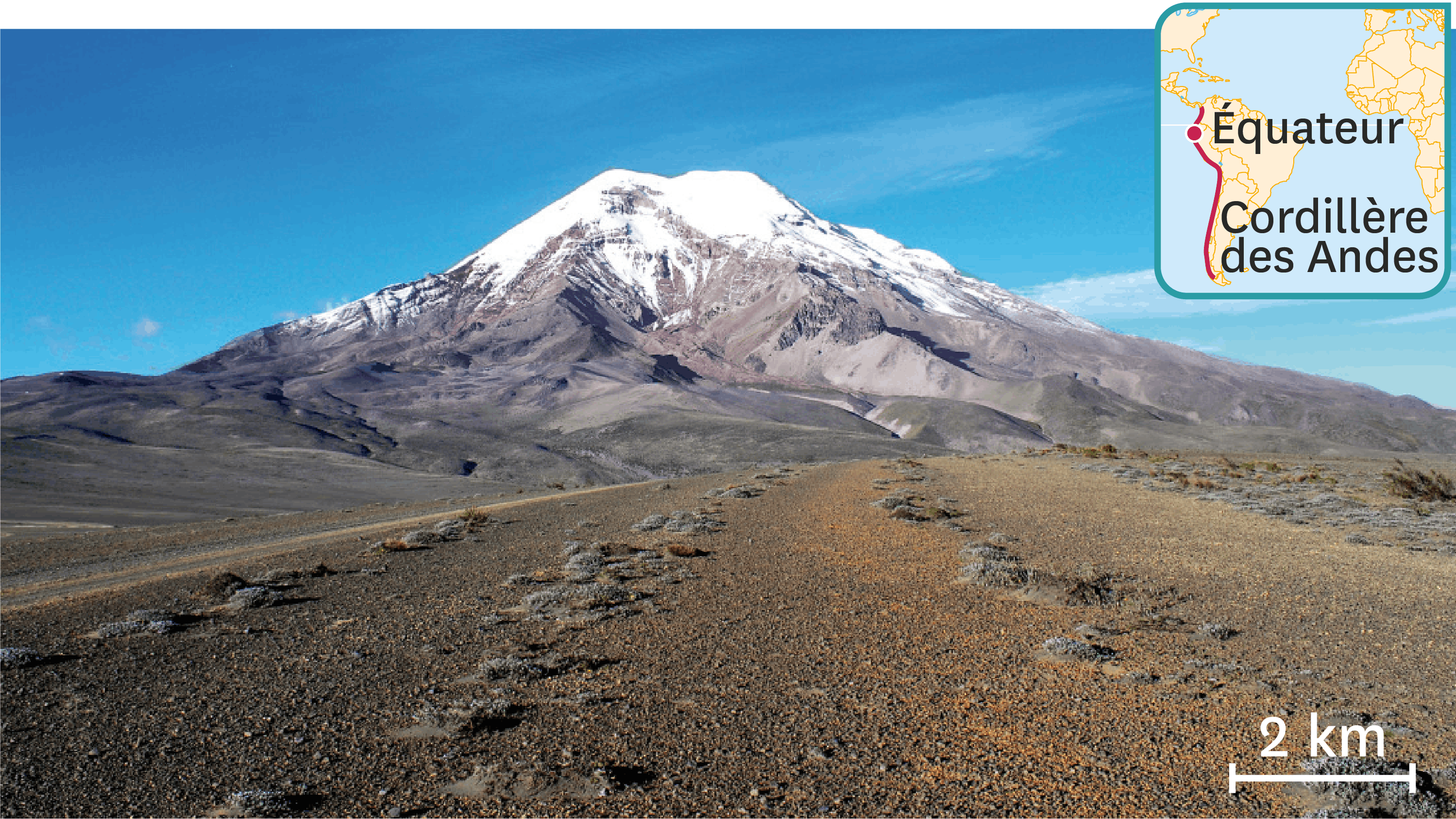 <stamp theme='svt-green1'>Doc. 5</stamp> Une photographie de la surface de la Terre dans la cordillère des Andes (Équateur).