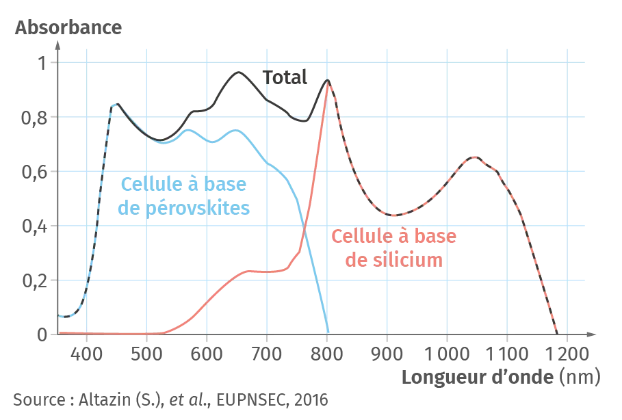 Simulation des spectres d'absorption de cellules à base 
      de pérovskites et de silicium