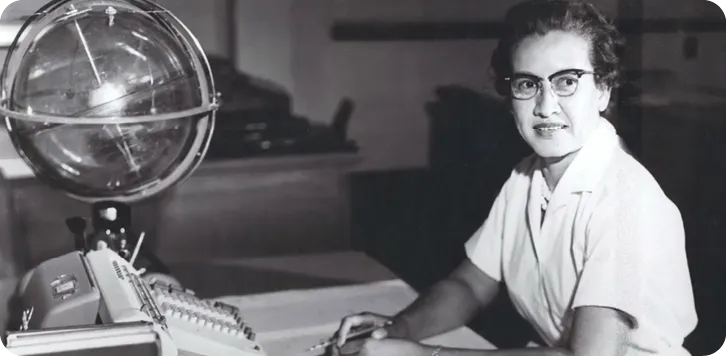 Katherine Johnson à son bureau à la NASA, 1960