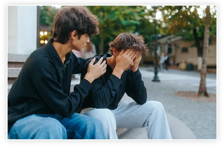 Un adolescent demande conseil à un ami