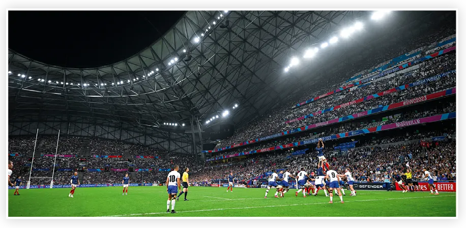 Match de rugby dans un stade