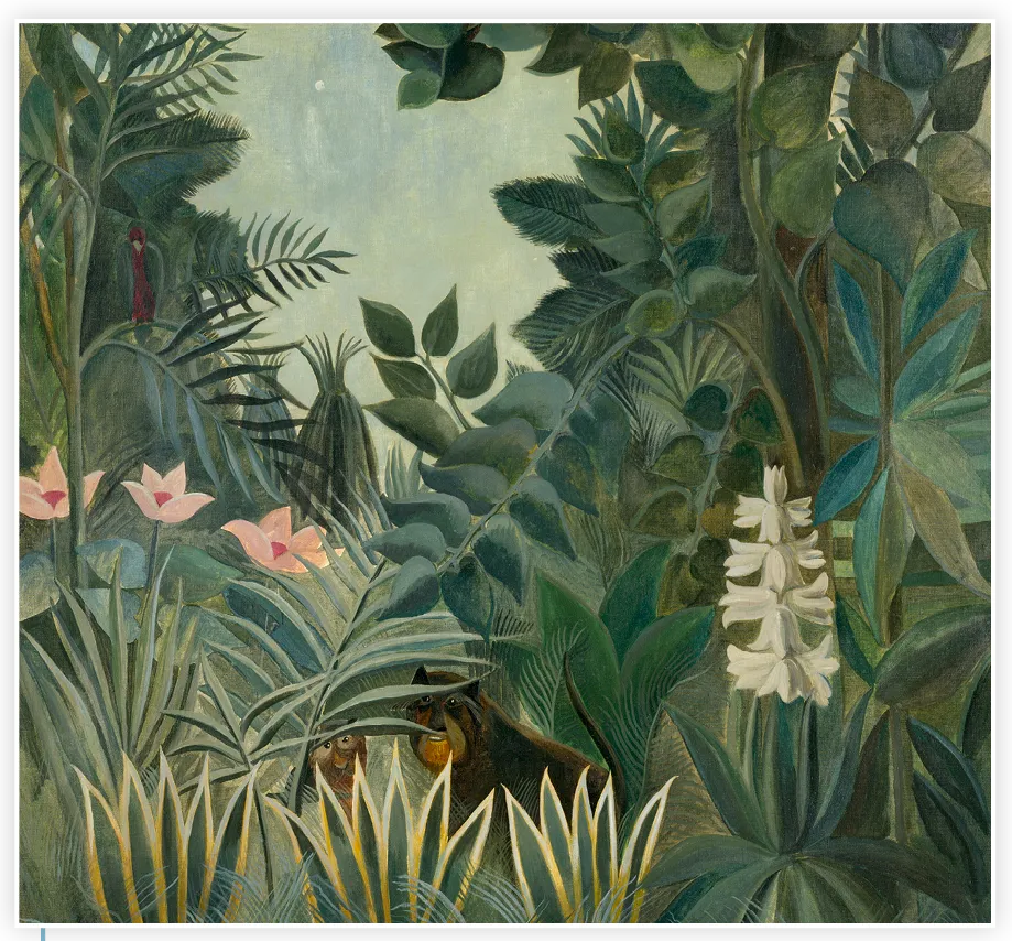 Henri Rousseau, La Jungle équatoriale (détail), 1909.