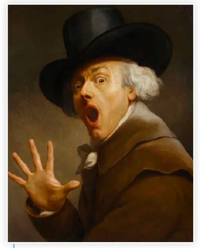 Joseph Ducreux, La Surprise mêlée de terreur, années 1790.