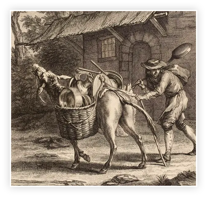 Gravure de Louis Simon Lempereur, pour L'âne et ses maîtres de Jean de La Fontaine, 1755-1759