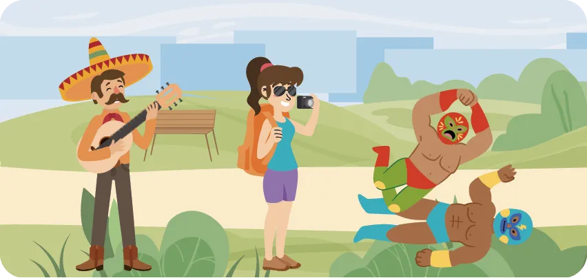 illustration de personnages dans un parc