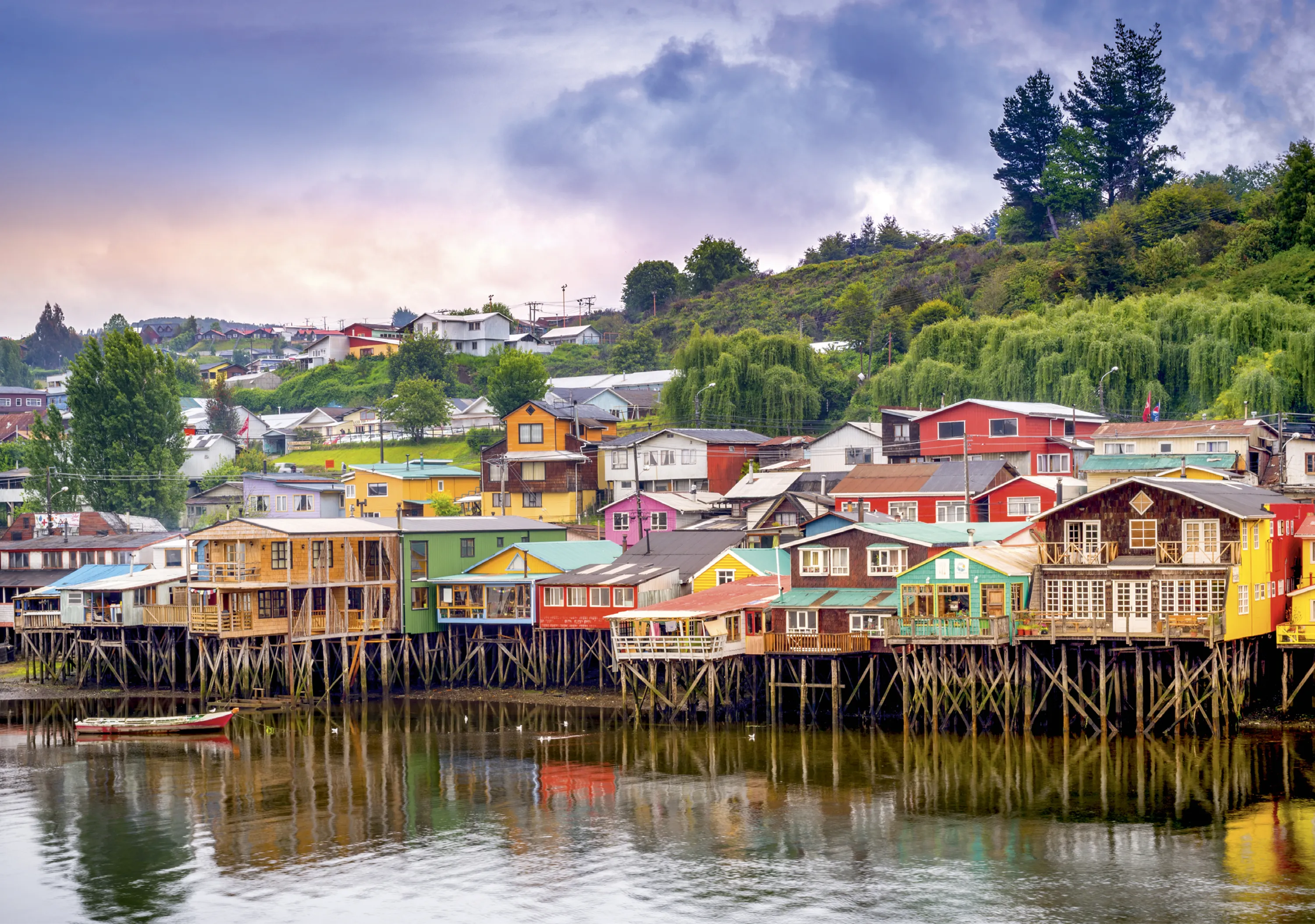 Casas Palafitos de Chiloé, Chile.