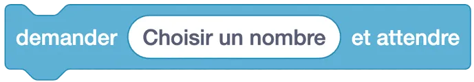 demander Choisir un nombre et attendre
