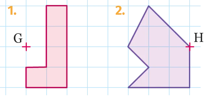 Exercice 35 : symétrie centrale de polygones sur quadrillage