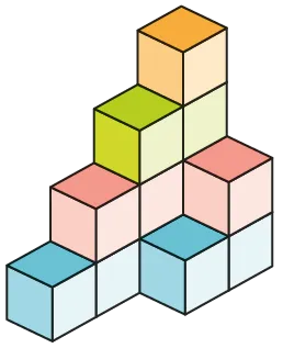 empilement de cubes colorés