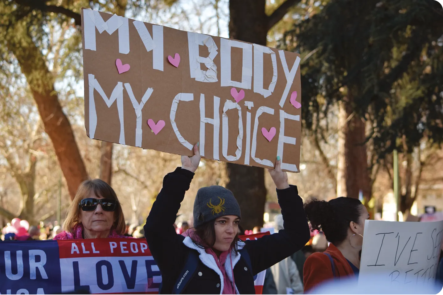 Demonstrators at Women's March in Sacramento, January 2018.