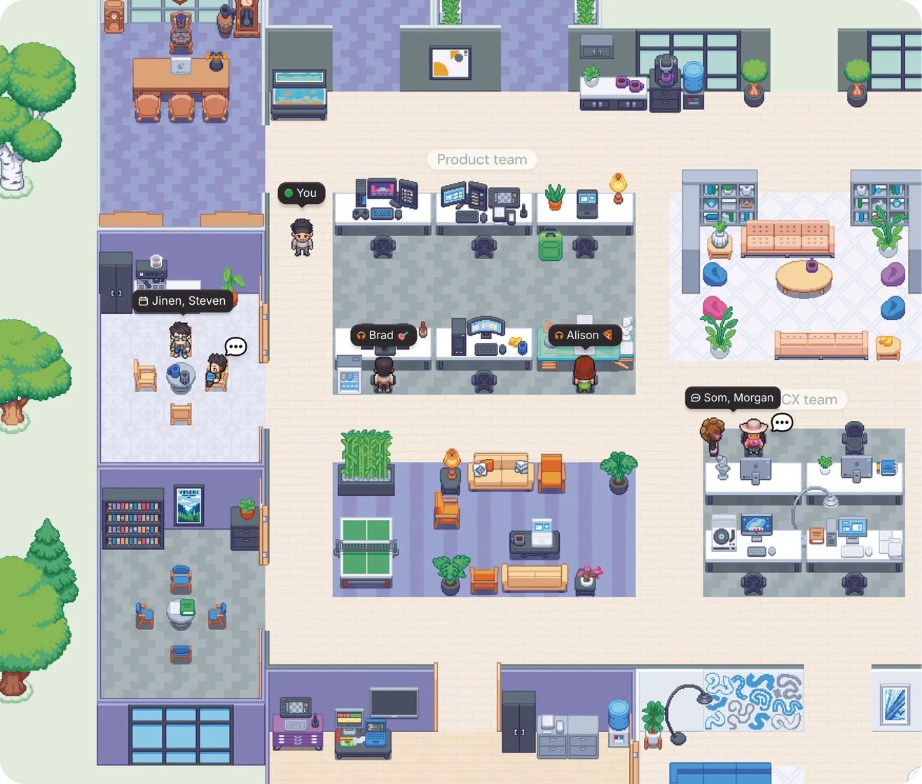 Visual from the Gathertown tool.
