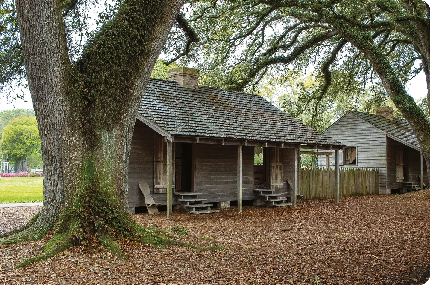 Slave quarters in Oak Alley, Louisiana.