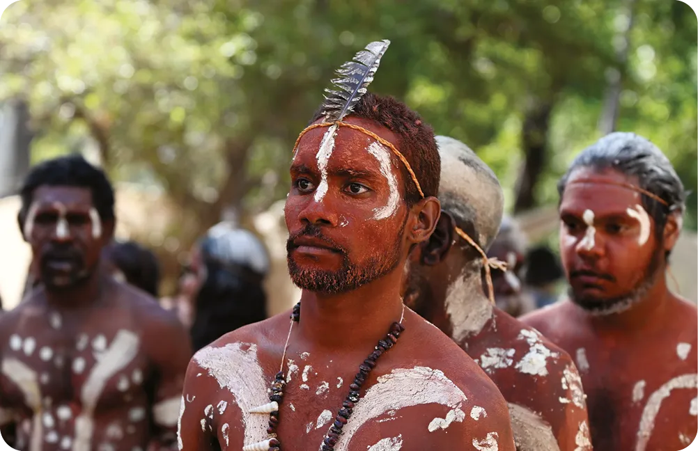 Indigenous dancers from the Yarrabah community at the Laura Aboriginal Dance Festival.
