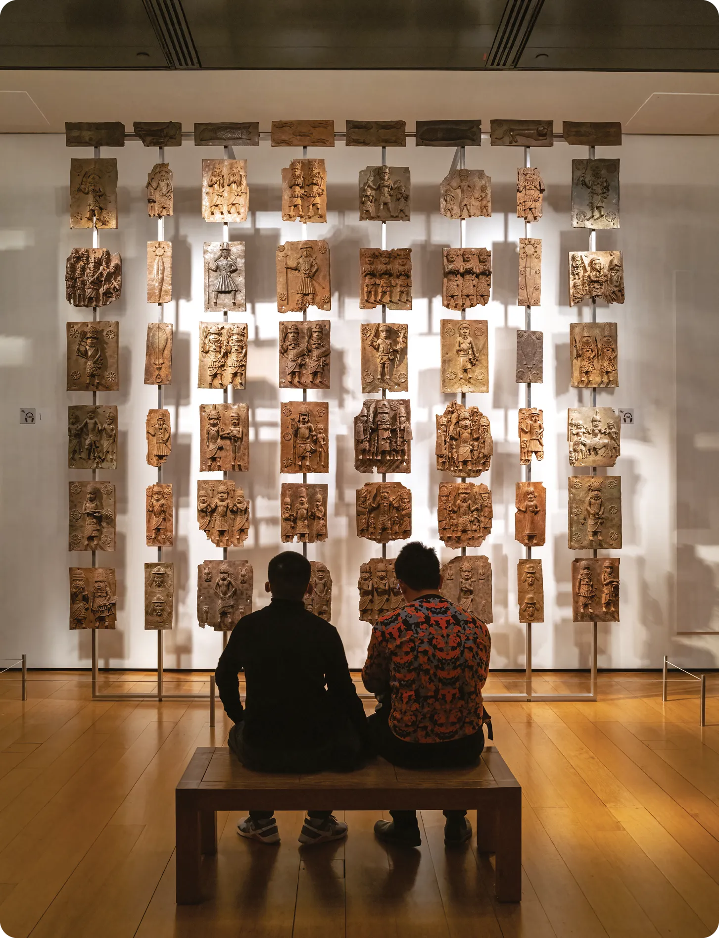 Benin Bronzes displayed at the British Museum.