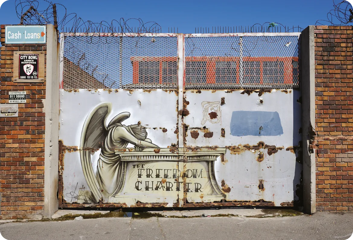Mural painting and graffitis in Cape Town.