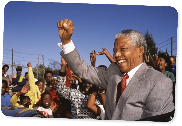 Nelson Mandela Visits Hlengiwe School.