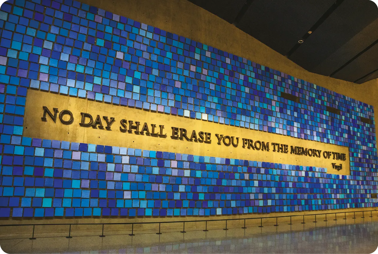 Interior of the 9/11 National Memorial Museum in New York City - United States of America.