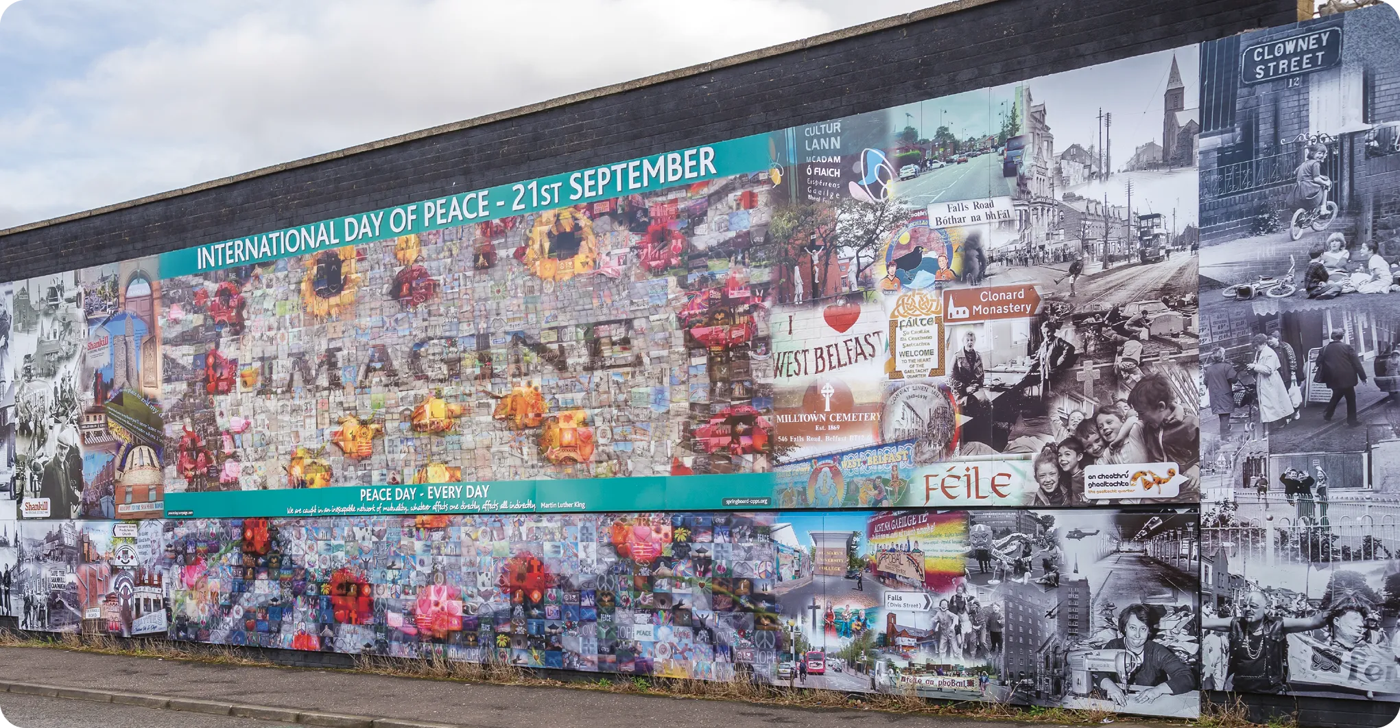 Le Mur de Solidarité est une série de fresques murales exprimant la sympathie des Républicains, entre autres, avec les Palestiniens, les Kurdes et les Basques.