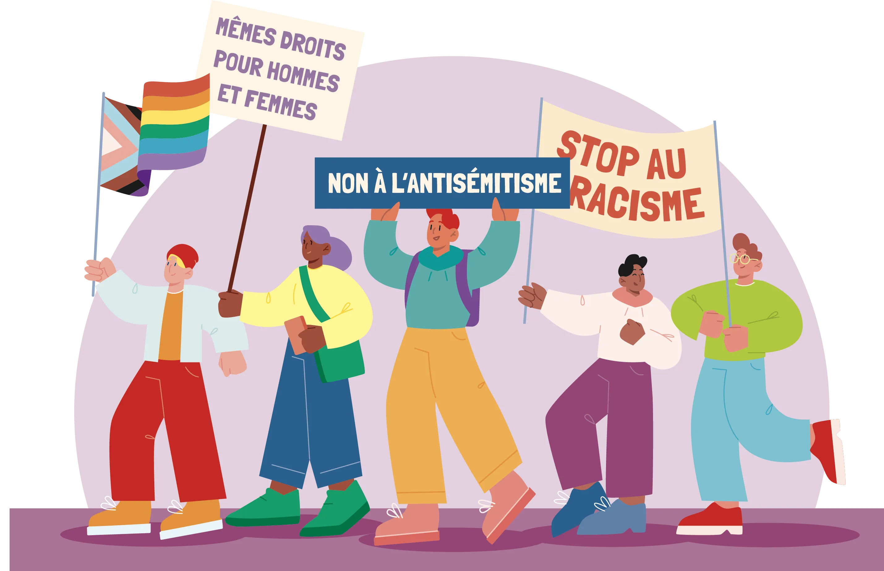 Illustration d'une manifestation contre la discrimination