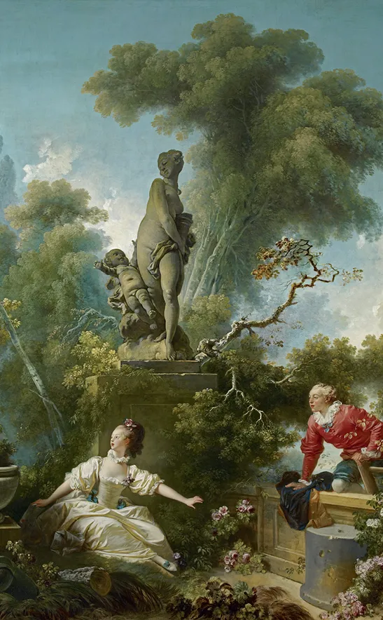 Jean-Honoré Fragonard, Les Progrès de l'amour.
Le Rendez-vous, 1771-1773, huile sur toile,
The Frick Collection, New York, États-Unis.