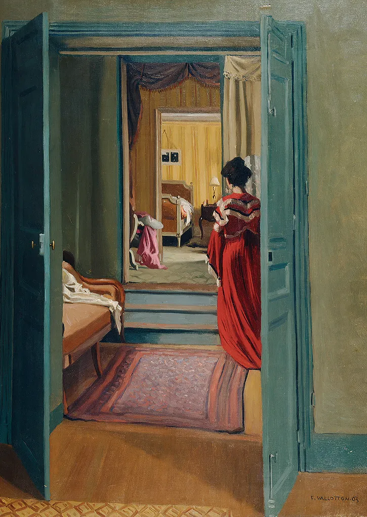 Félix Vallotton, Intérieur avec femme
en rouge de dos, 1903, huile sur toile,
Kunsthaus de Zurich, Suisse.