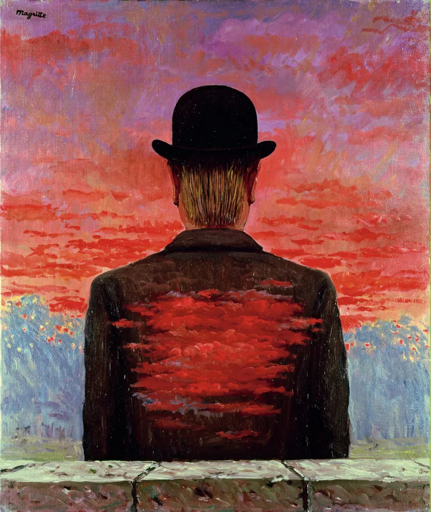 René Magritte, Le poète récompensé, 1956, huile sur toile, 59 × 49 cm, Bruxelles, Belgique.